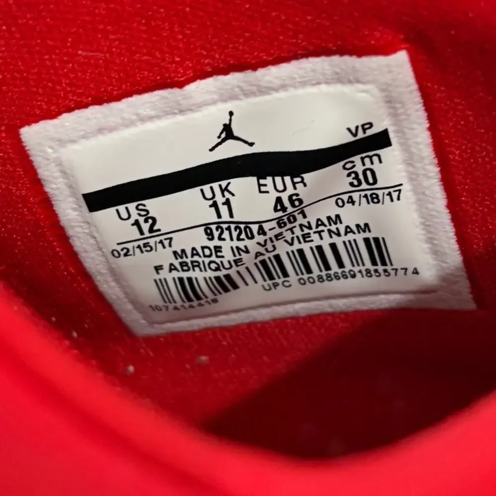 Air Jordan Super. Fly Basketball Shoes 2017 University Red White Mens Size 12